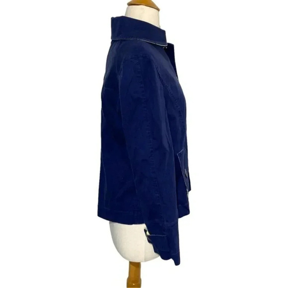 L.L. Bean S classic nautical blue stretch cotton jacket - Picture 4 of 6